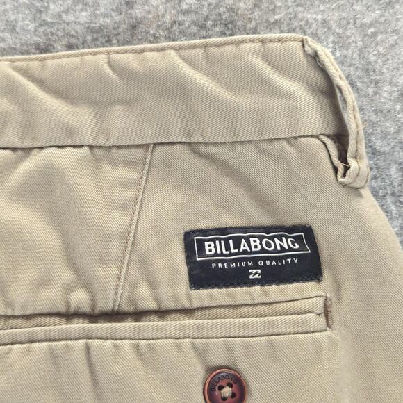 Billabong Pants Mens 33 Tan Classic Chino Straight Fit Casual Polyester Blend - Picture 9 of 10